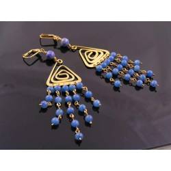 Blue Aventurine Chandelier Earrings
