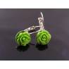 Chartreuse Green Flower Earrings