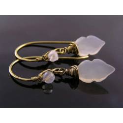 Carved Moonstone Earrings