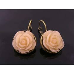 Flower Earrings, Pale Apricot