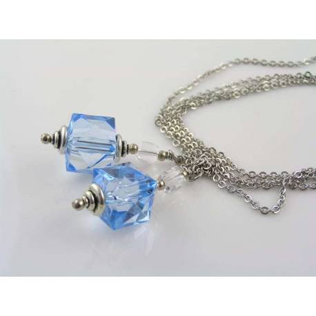 Blue Cube Necklace