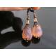 Pink Opal Earrings, Vintage Style