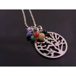Tree of Life Necklace with Chakra Gemstones
