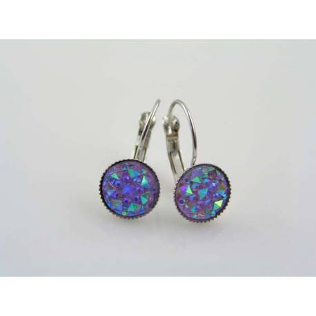 Sparkling Purple Druzy Earrings