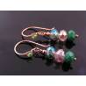 Green Crystal Copper Earrings
