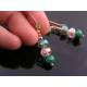 Green Crystal Copper Earrings