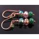 Green Crystal Copper Earrings