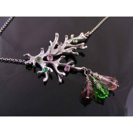 Crystal Set Coral Necklace