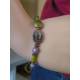 Chartreuse Green and Lavender Bead Bracelet