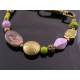 Chartreuse Green and Lavender Bead Bracelet
