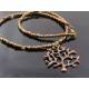 Copper Tree of Life Necklace, Seed Beads