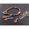 Carnelian and Apatite Set, Bracelet, Earrings and Necklace