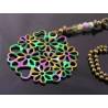 Handmade Hippie Necklace with Heart and Flower Pendant