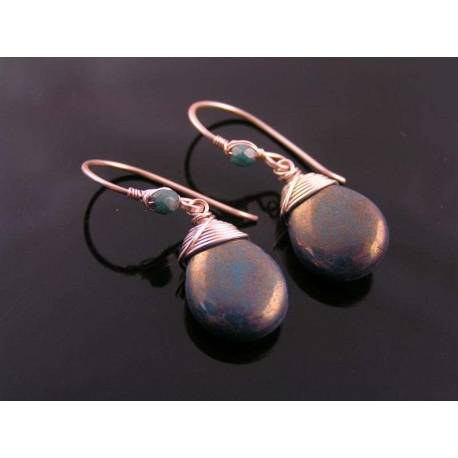 Wire Wrapped Rose Gold Earrings