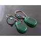 Wire Wrapped Forest Green Earrings
