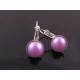 Small Purple Pearl Earrings
