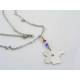 Map of France Necklace, Tricolore Crystals