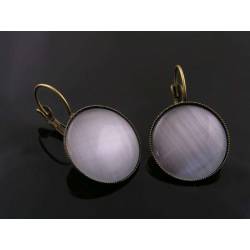 Large Silver Cat's Eye Earrings