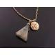 Labradorite Necklace, Triangle shaped Gemstone