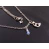 Crescent Moon Necklace with Rainbow Moonstone