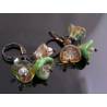 Czech Glass Flower Earrings, Cluster