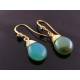 Shimmering Green and Gold Earrings