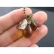 Czech Honey Drop, Flower and Bee Charm Necklace