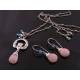 Pink Opal Necklace and Earrings Set