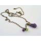 Hammered Amethyst and Peridot Necklace