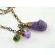 Hammered Amethyst and Peridot Necklace