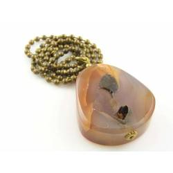  Huge Pear Shaped Agate with Druzy Necklace