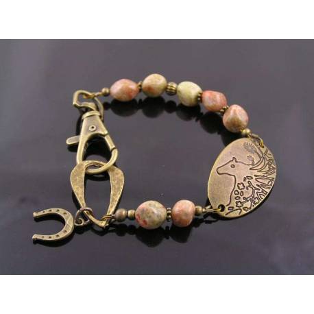 Horse Bracelet with Jasper Beads