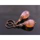 Pink Opal Earrings, Vintage Style