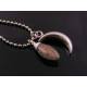Labradorite and Silver Crescent Moon Necklace,