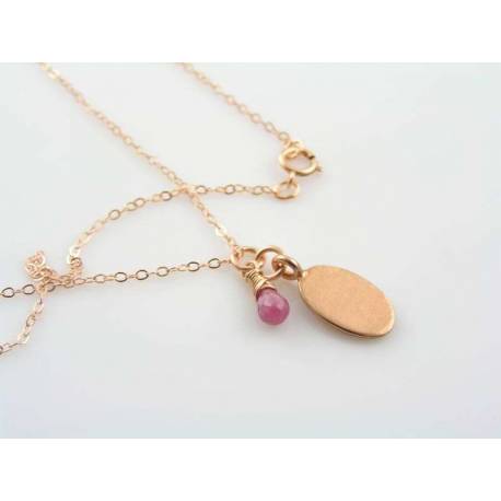 14K Rose Gold Filled Initial or Monogram Necklace, Birthstone