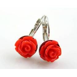 Red Flower Earrings