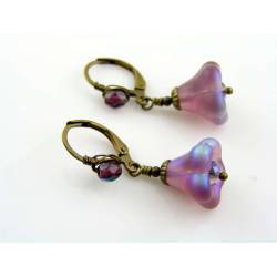 Purple Flower Earrings