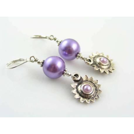 Lilac Pearl Earrings