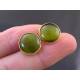Green Cat's Eye Stud Earrings