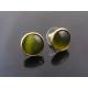 Green Cat's Eye Stud Earrings