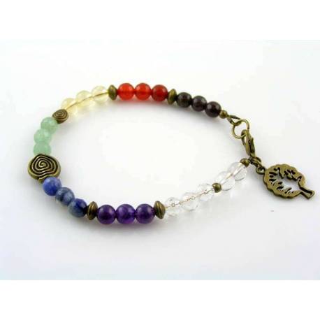 Chakra Bracelet, Gemstone Bracelet in Chakra Colours