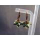 Green Pearl and Prehnite Cluster Earrings