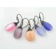 Peach Cat's EyeWire Wrapped Earrings