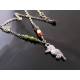 Australian Gemstone and Kookaburra Charm Necklace