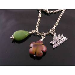 Australian Necklace with Sydney Opera Charm and Australian Gemstones