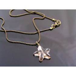 Carved Smokey Quartz Star Necklace