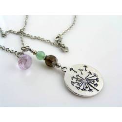Dandelion Necklace with Gemstones