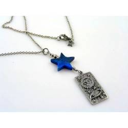 Planetary System - Carved Lapis Lazuli Star Necklace