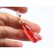 Long Faceted Acrylic Earrings, Wire Wrapped Lever Back Ear Wire