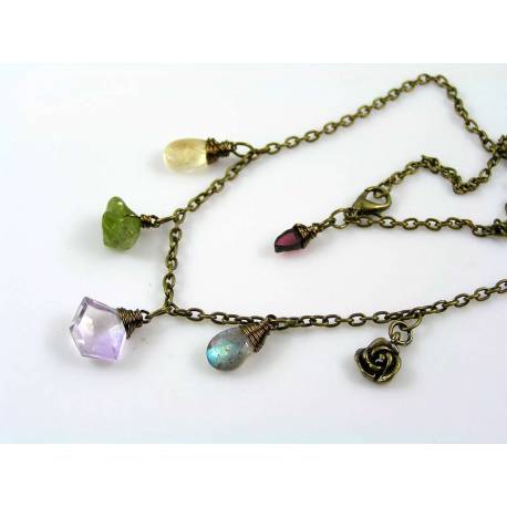 Gemstone Charm Necklace